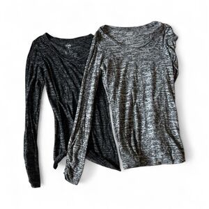 Women's Long Sleeve Tees - Black and Gray